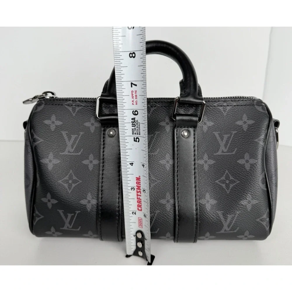 Louis Vuitton Keepall Bandouliere 25 Monogram Eclipse Reverse Coated Canvas F2 - Picture 13 of 16